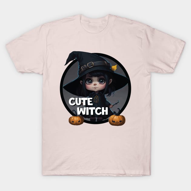 Halloween Cute Little Witch T-Shirt by AqlShop